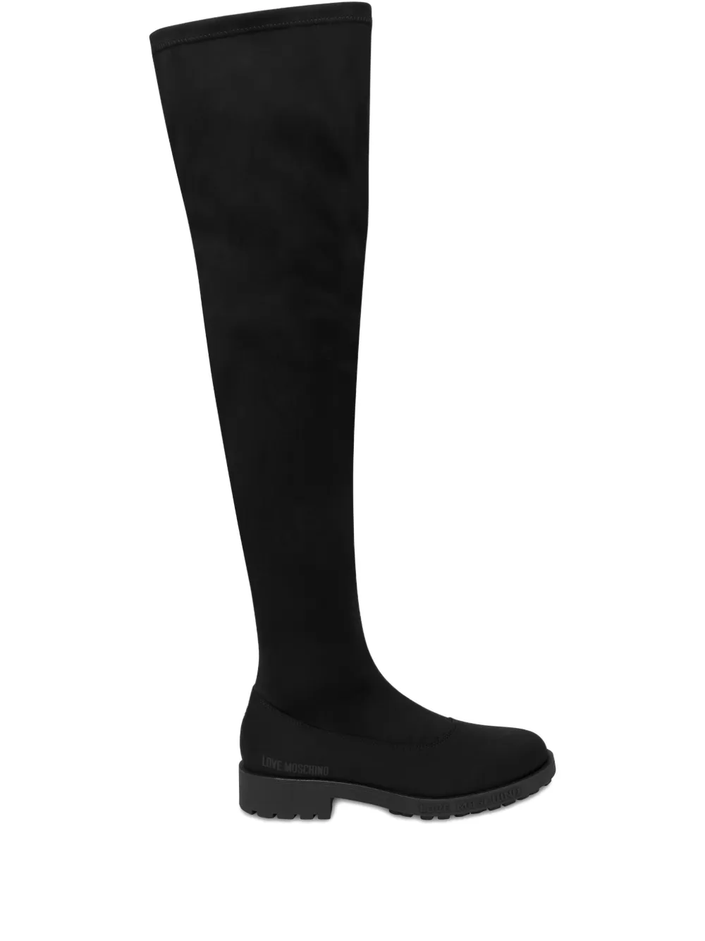Love Moschino Knee-high Stretch Boots In Animal Print