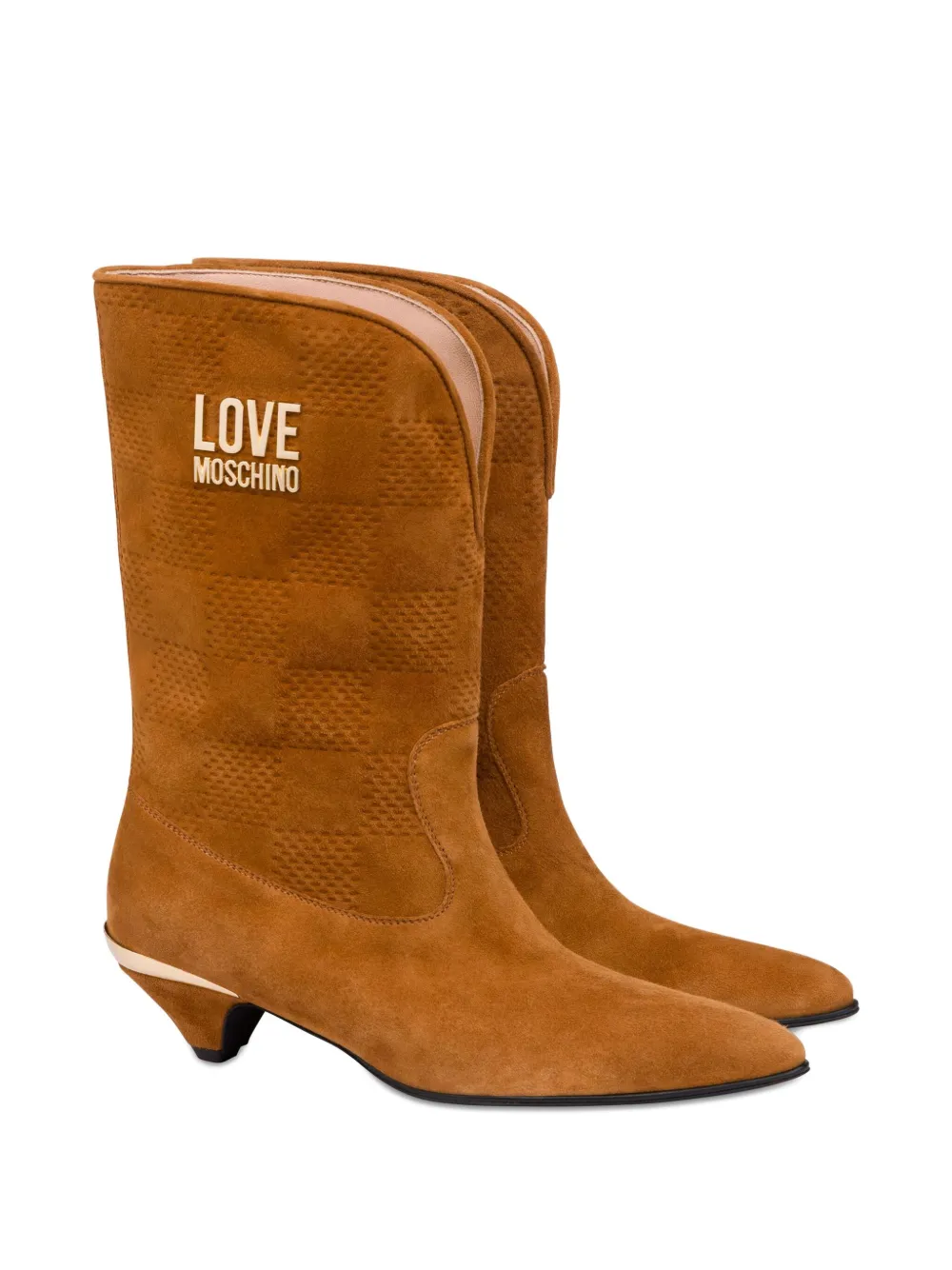 Love Moschino logo-plaque suede boots | Cowboy Boots | Image 2