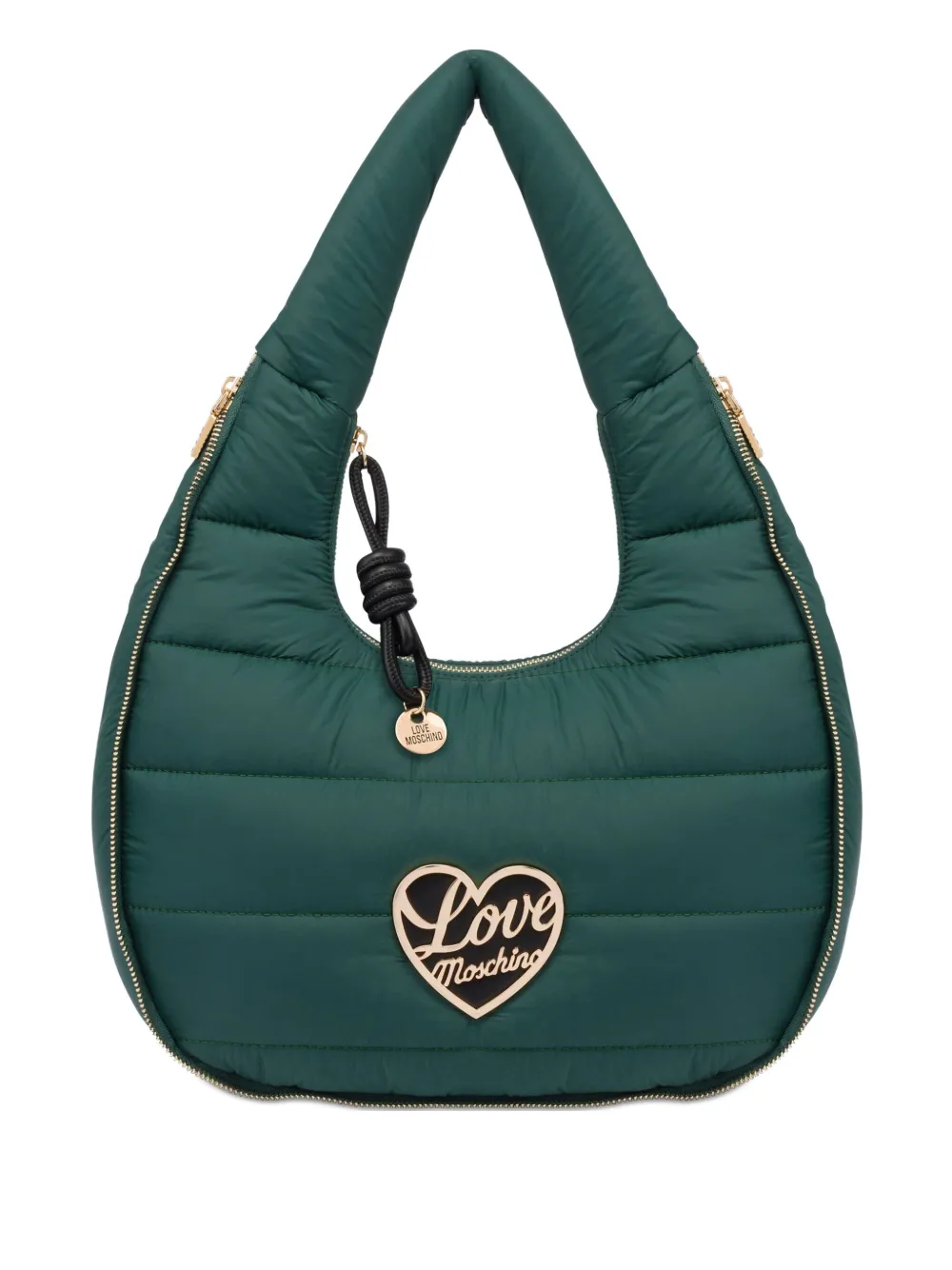 Love Moschino Gewatteerde schoudertas met hartplakkaat Groen