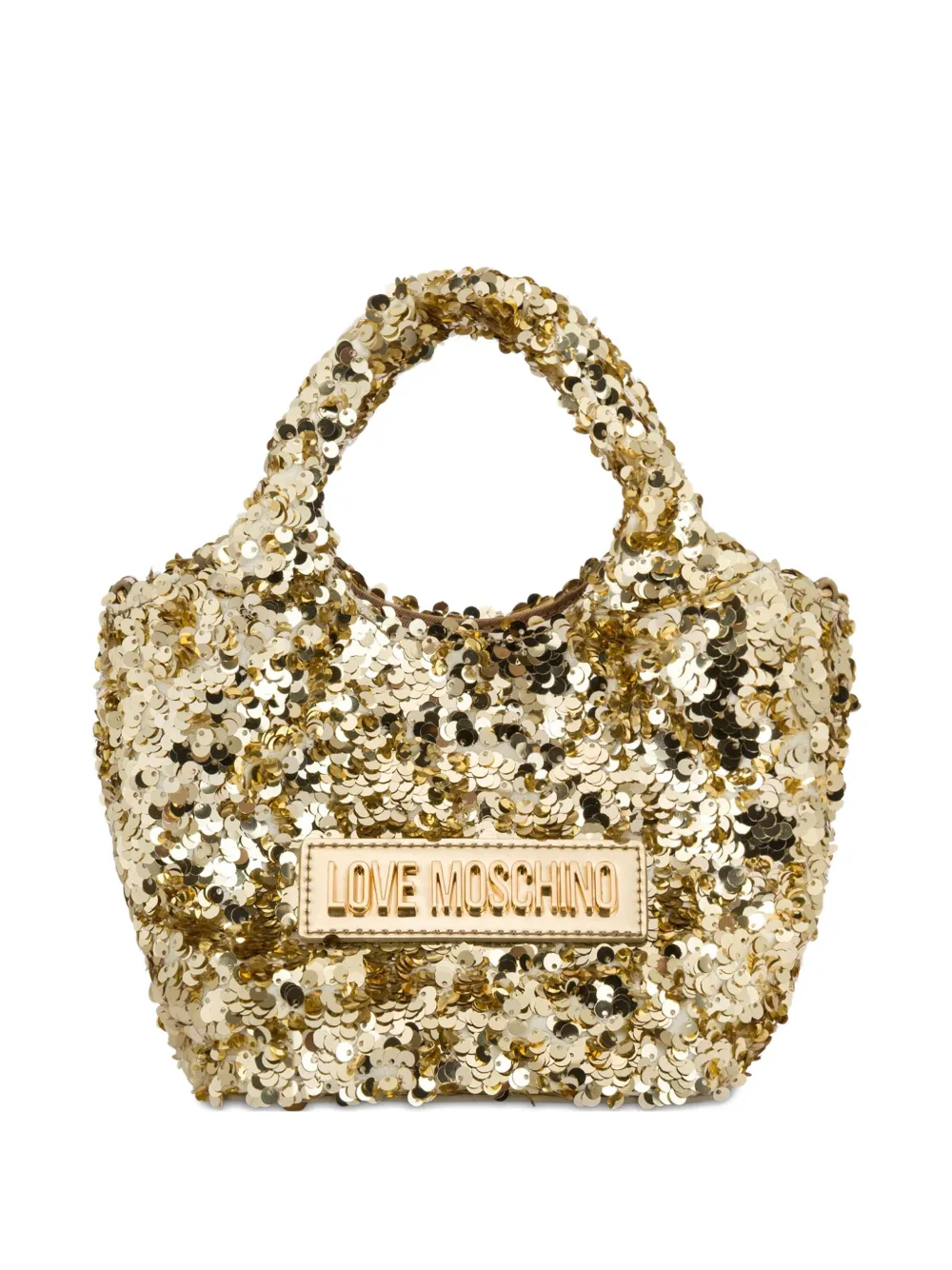 Love Moschino Borsa tote con paillettes - Giallo