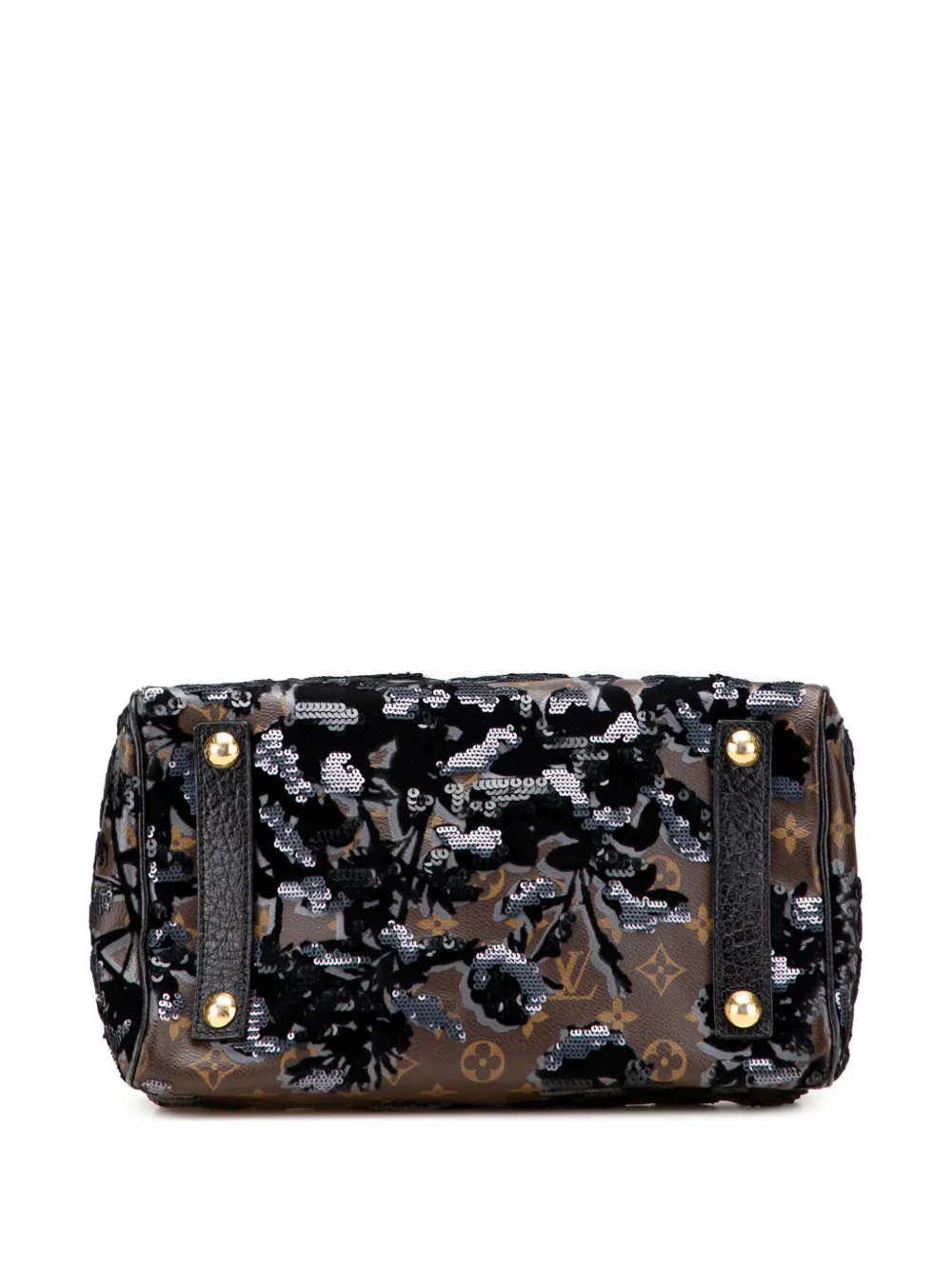 Pre-owned Louis Vuitton 2010 Monogram Fleur De Jais Sequins Speedy 30 Boston Bag In Brown