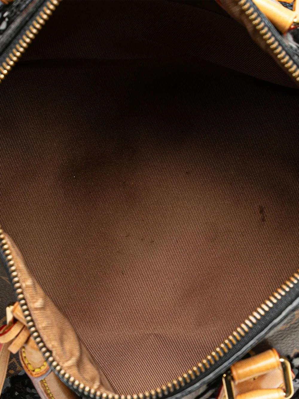 Pre-owned Louis Vuitton 2010 Monogram Fleur De Jais Sequins Speedy 30 Boston Bag In Brown