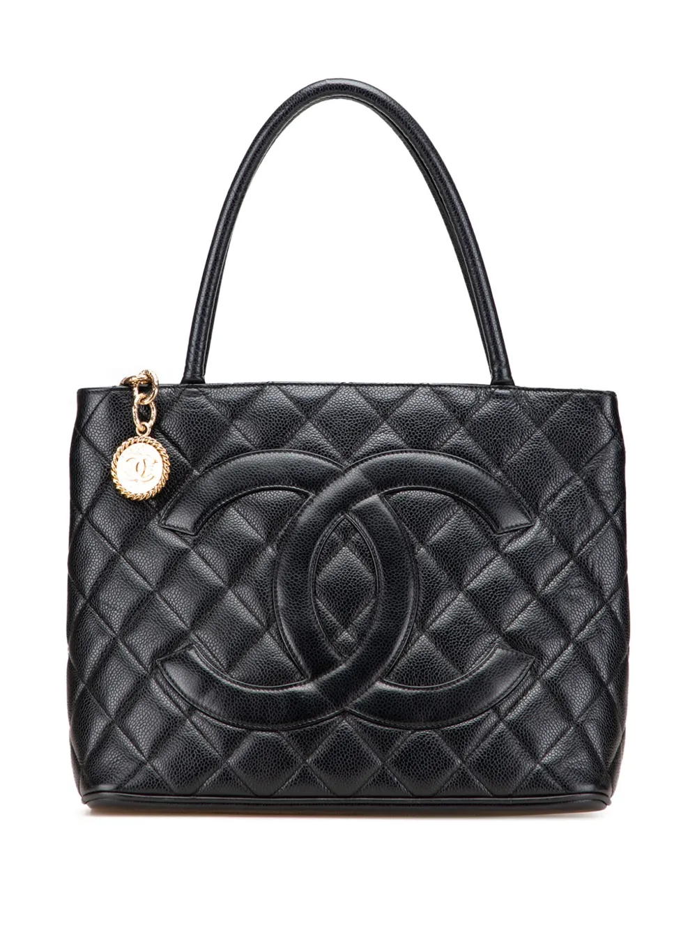 CHANEL Pre-Owned 2005-2006 キャビア メダリオン トートバッグ - ブラック CHANEL Pre-Owned 2005-2006 キャビア メダリオン トートバッグ - ブラック