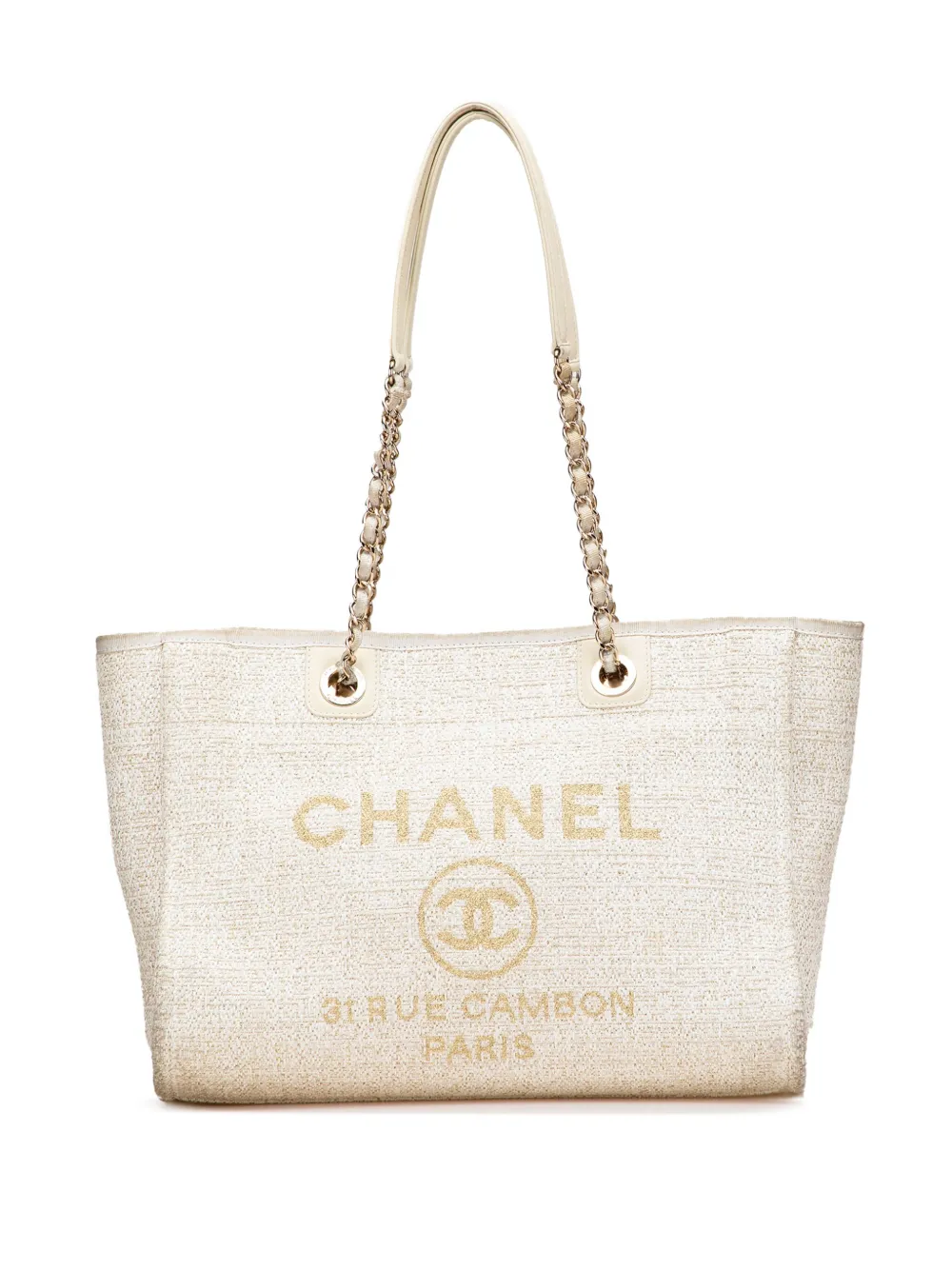 CHANEL Pre-Owned 2021 スモール ルレックス ブークレ ドーヴィル ハンドバッグ - ホワイト CHANEL Pre-Owned 2021 スモール ルレックス ブークレ ドーヴィル ハンドバッグ - ホワイト