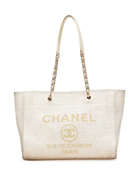 CHANEL Pre-Owned 2021 Small Lurex Boucle Deauville tote bag