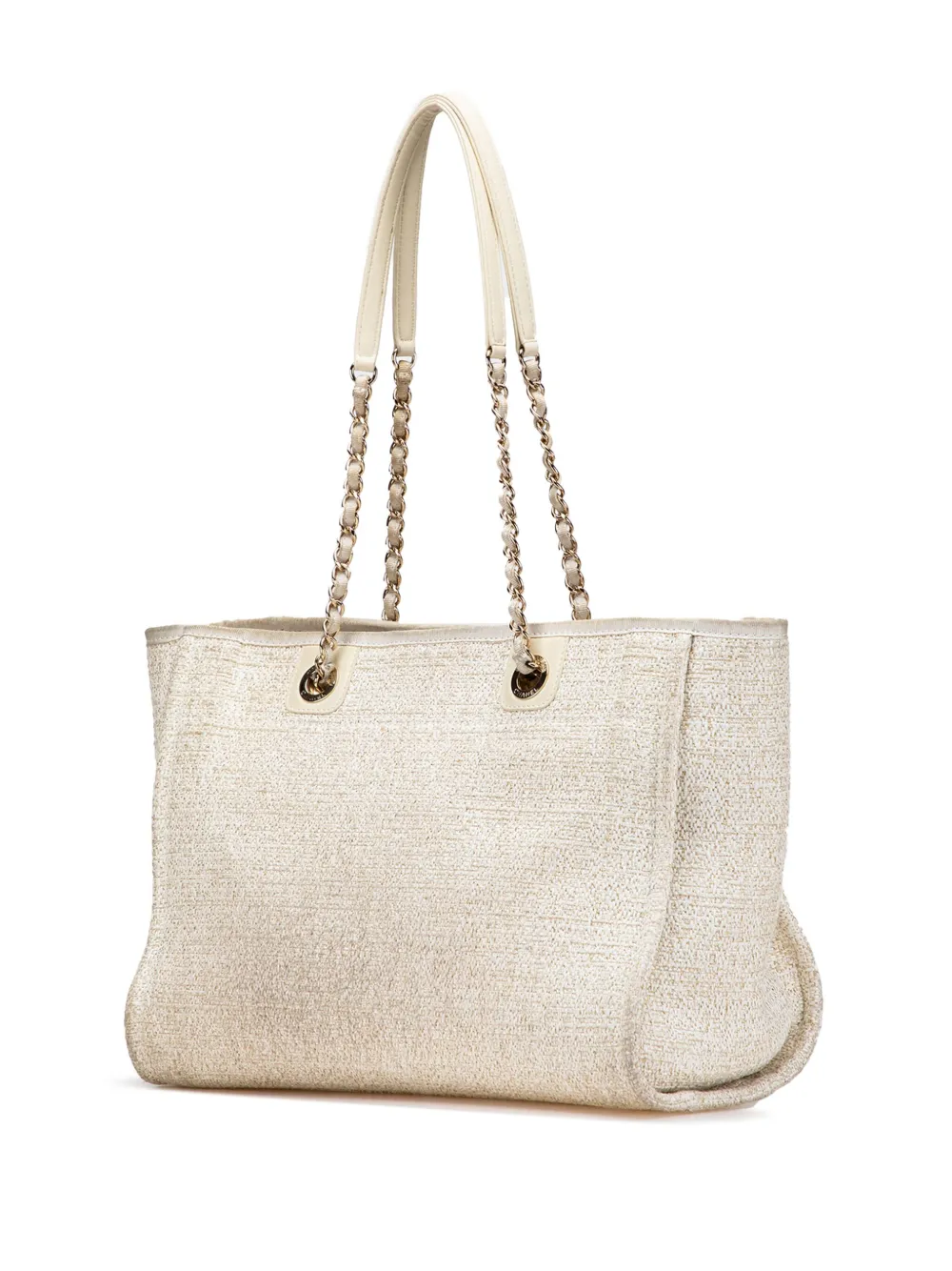 Pre-owned Chanel 2021 Small Lurex Boucle Deauville Tote Bag