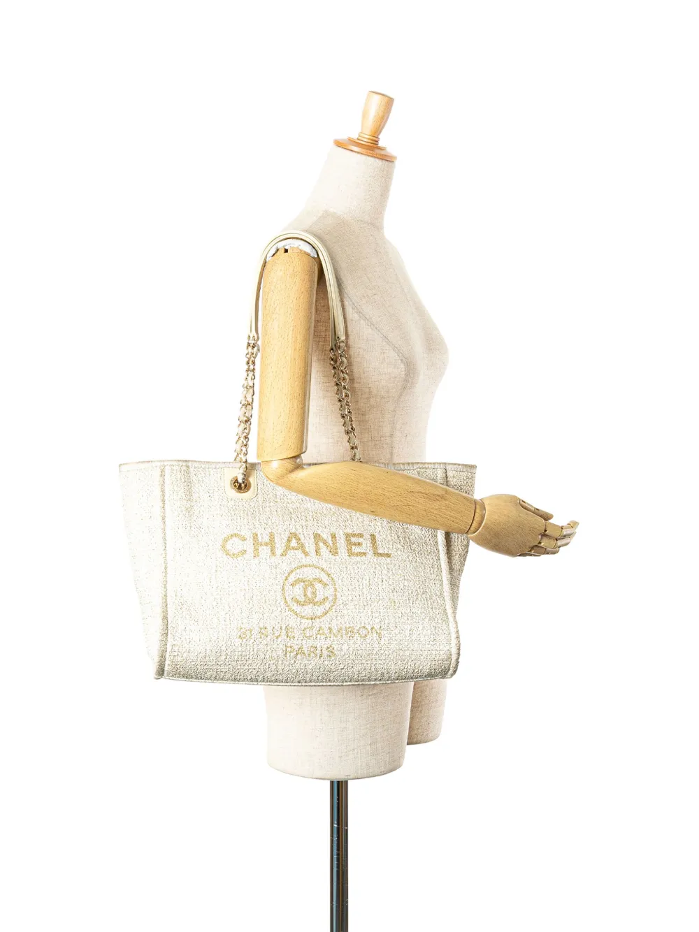 Pre-owned Chanel 2021 Small Lurex Boucle Deauville Tote Bag