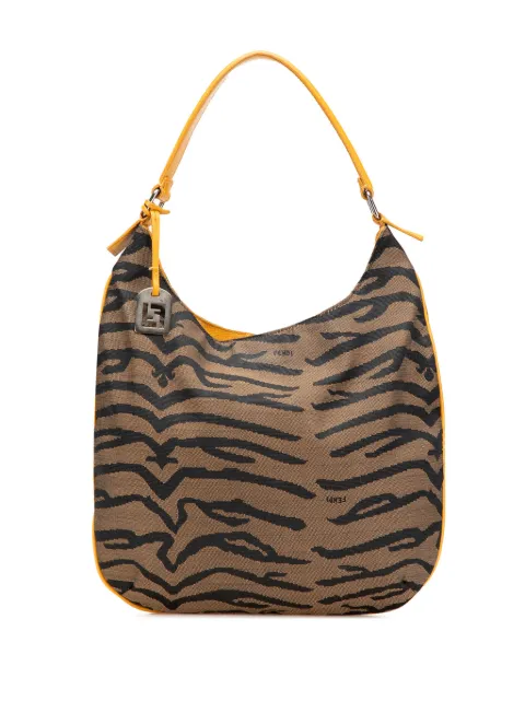 Fendi Pre-Owned bolsa de mano de lona estampada con motivo cebra 2000-2010