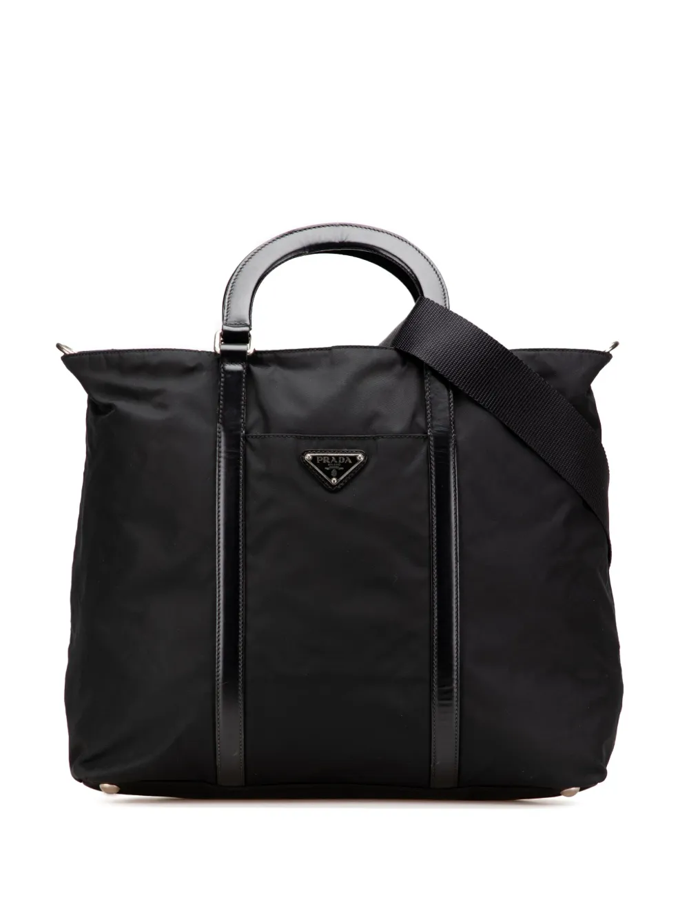 Prada Pre-Owned 2013-2025 Tessuto satchel - ブラック Prada Pre-Owned 2013-2025 Tessuto satchel - ブラック