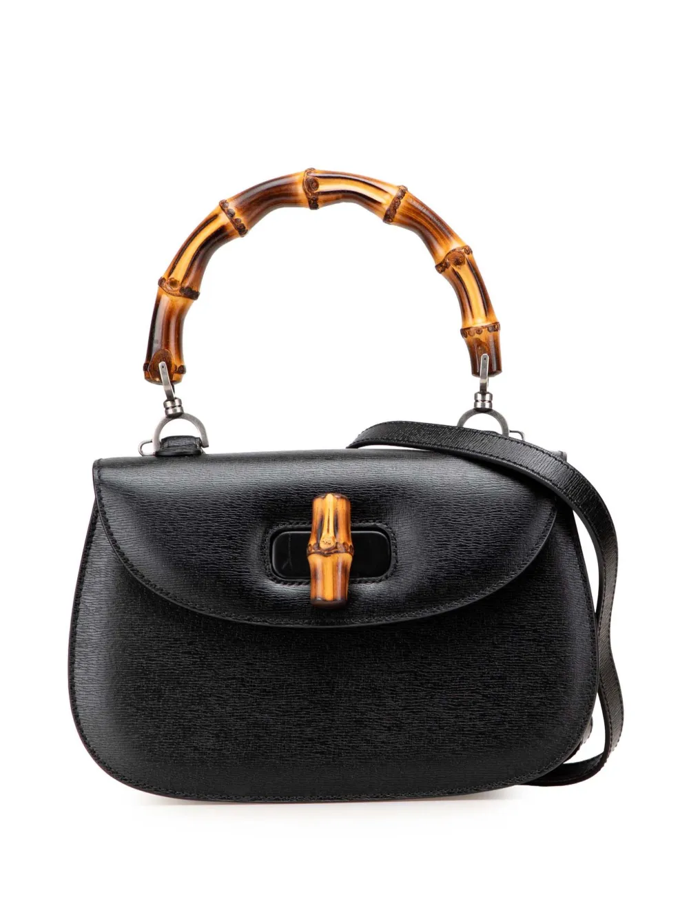 Gucci Pre-Owned 2000-2015 カーフスキン バンブー ナイト サッチェルバッグ - ブラック Gucci Pre-Owned 2000-2015 カーフスキン バンブー ナイト サッチェルバッグ - ブラック