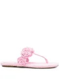 Stuart Weitzman Magnolia embellished raffia sandals - Pink