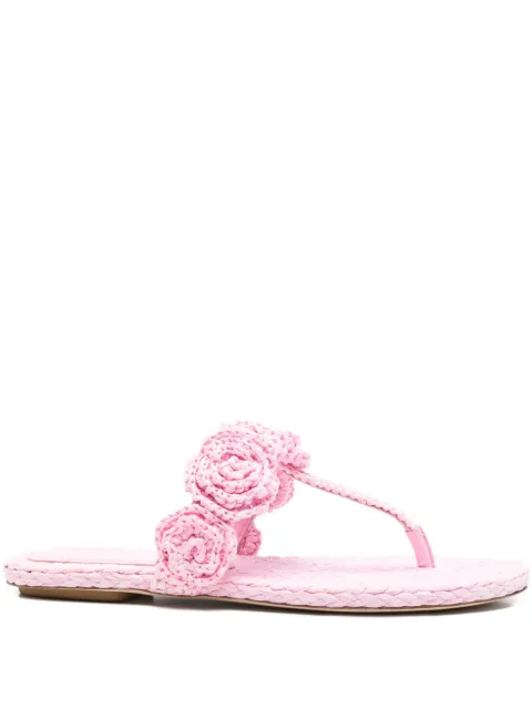 Stuart Weitzman Magnolia embellished raffia sandals