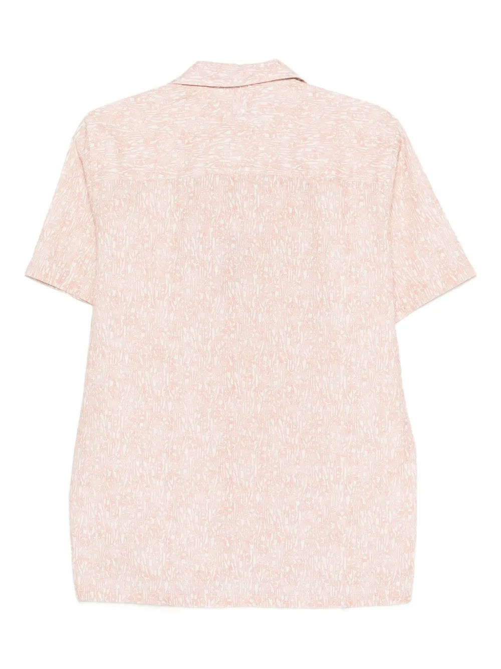 Canali Overhemd met abstracte print en korte mouwen Roze