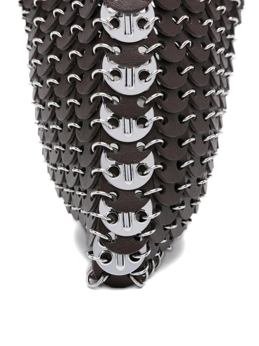 Rabanne Gewelfde crossbodytas met schakelketting Bruin