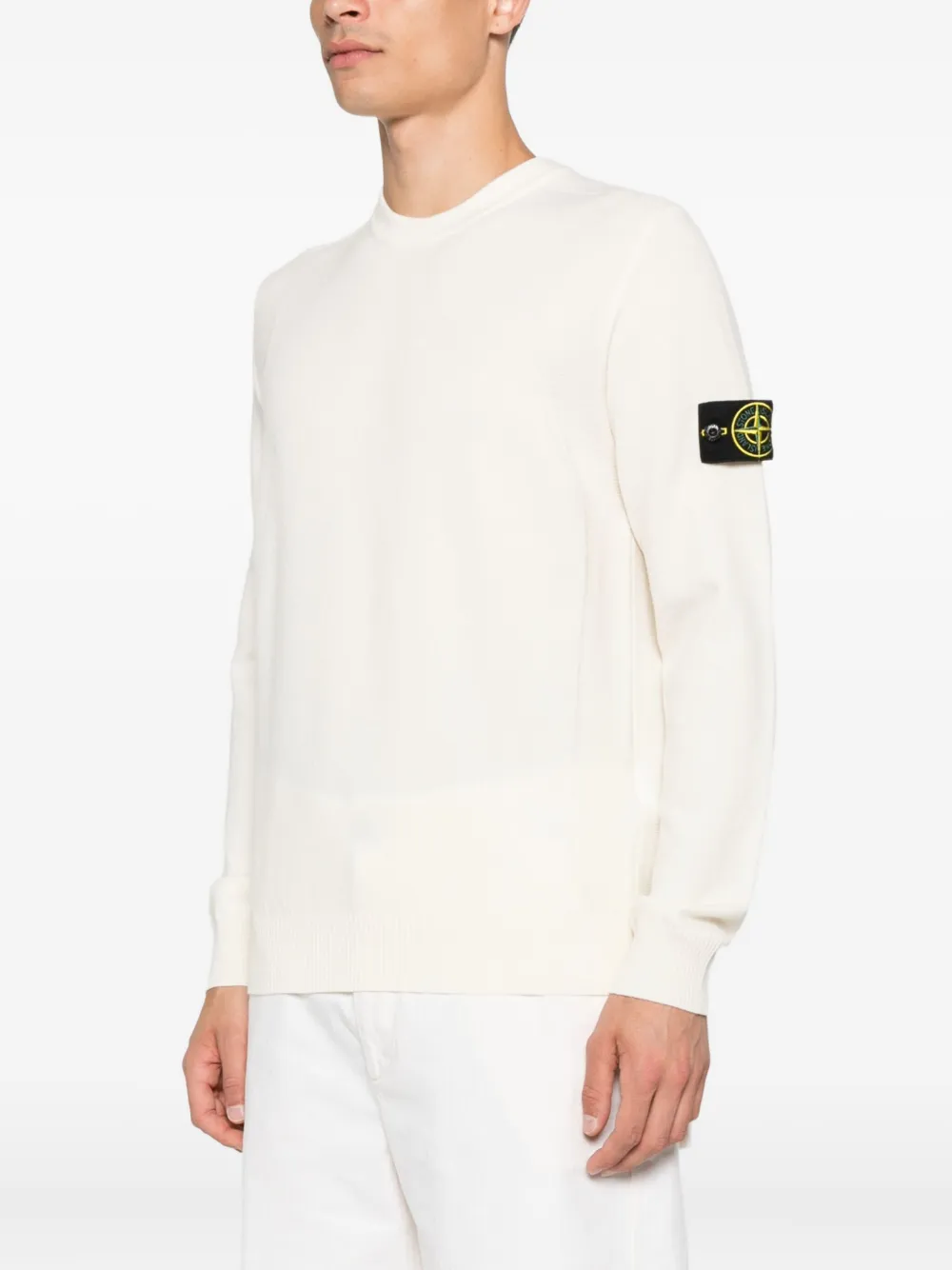Stone Island Sweater met logopatch Beige