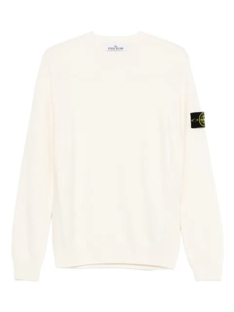 Stone Island logo-patch crew-neck sweater
