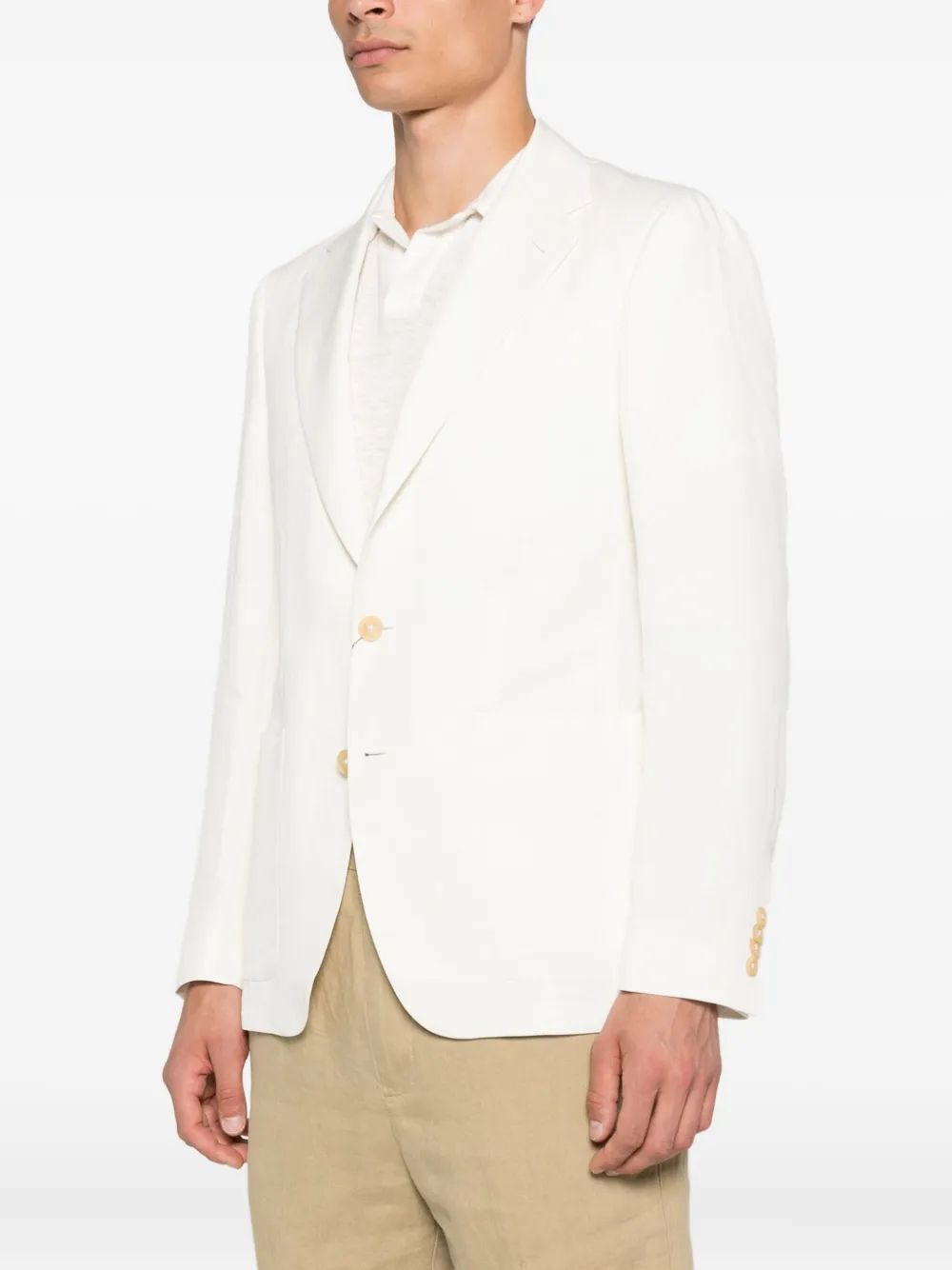 Canali Blazer met knoopsluiting en opgestikte zakken Wit