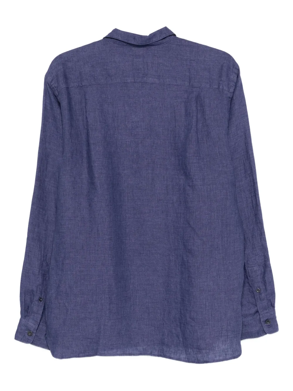 Dell'oglio Poloshirt met lange mouwen en knopen Blauw