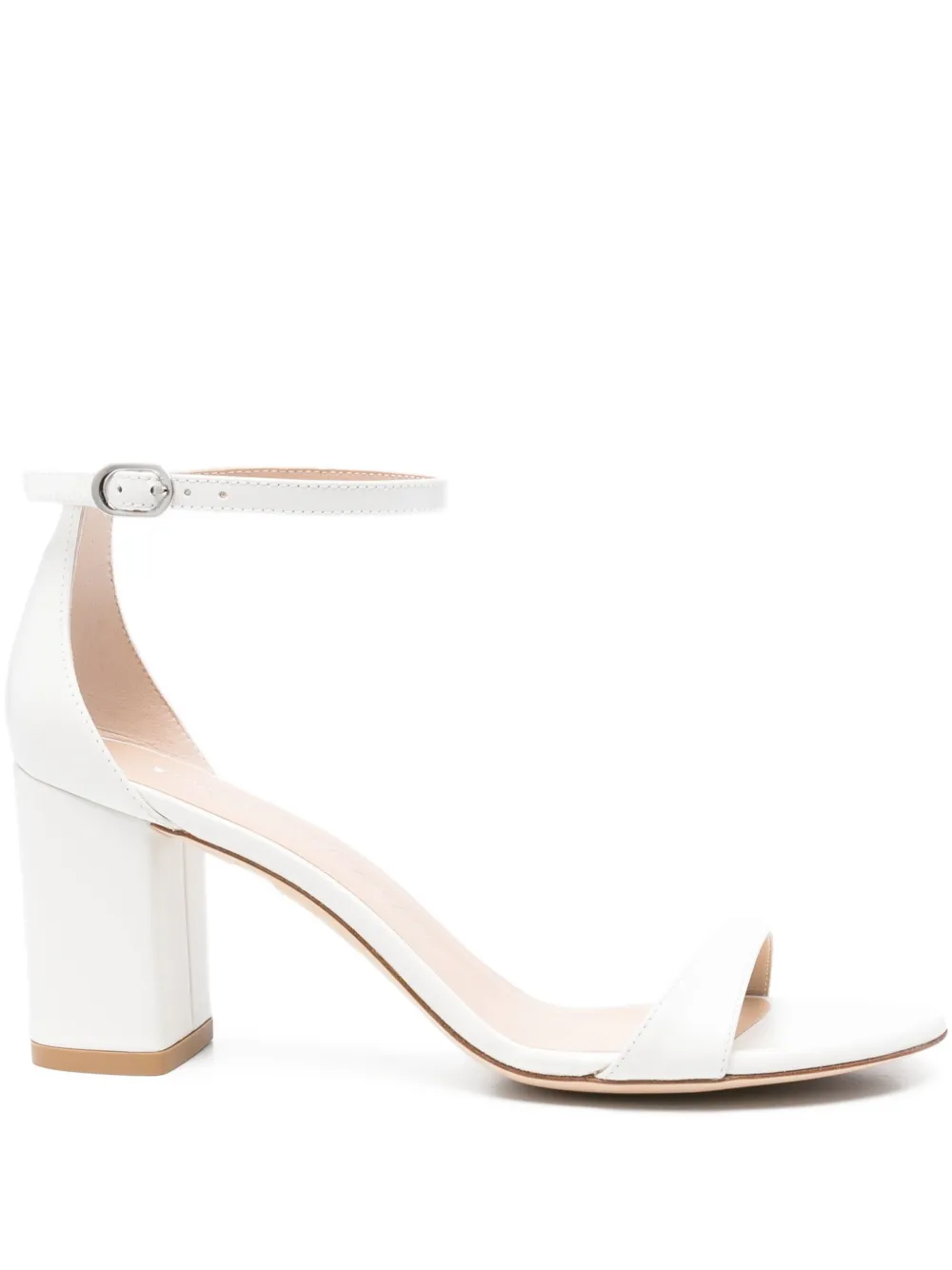 Stuart Weitzman 70mm Nearlynude Ankle-strap Sandals In White