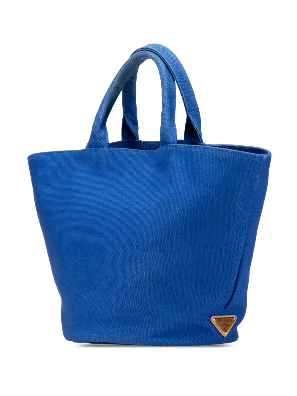 Pre-owned Prada 2013-2025 Medium Canvas Canapa Logo Convertible Shopping Tote Satchel