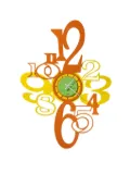 Arti & Mestieri number-detail wall clock (60cm x 43cm) - Orange
