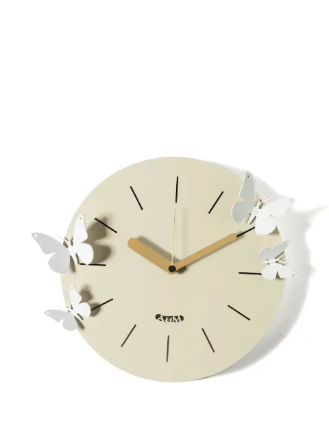 Arti & Mestieri butterfly-embellished wall clock (35cm x 35cm)
