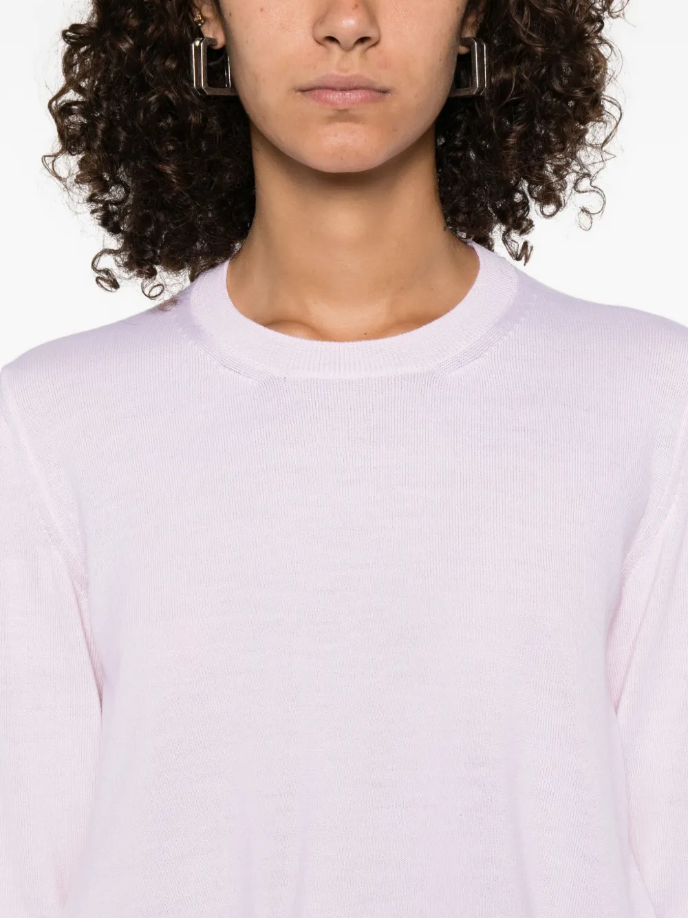 Alexander Mcqueen Long-sleeve Crew-neck Top In Pink