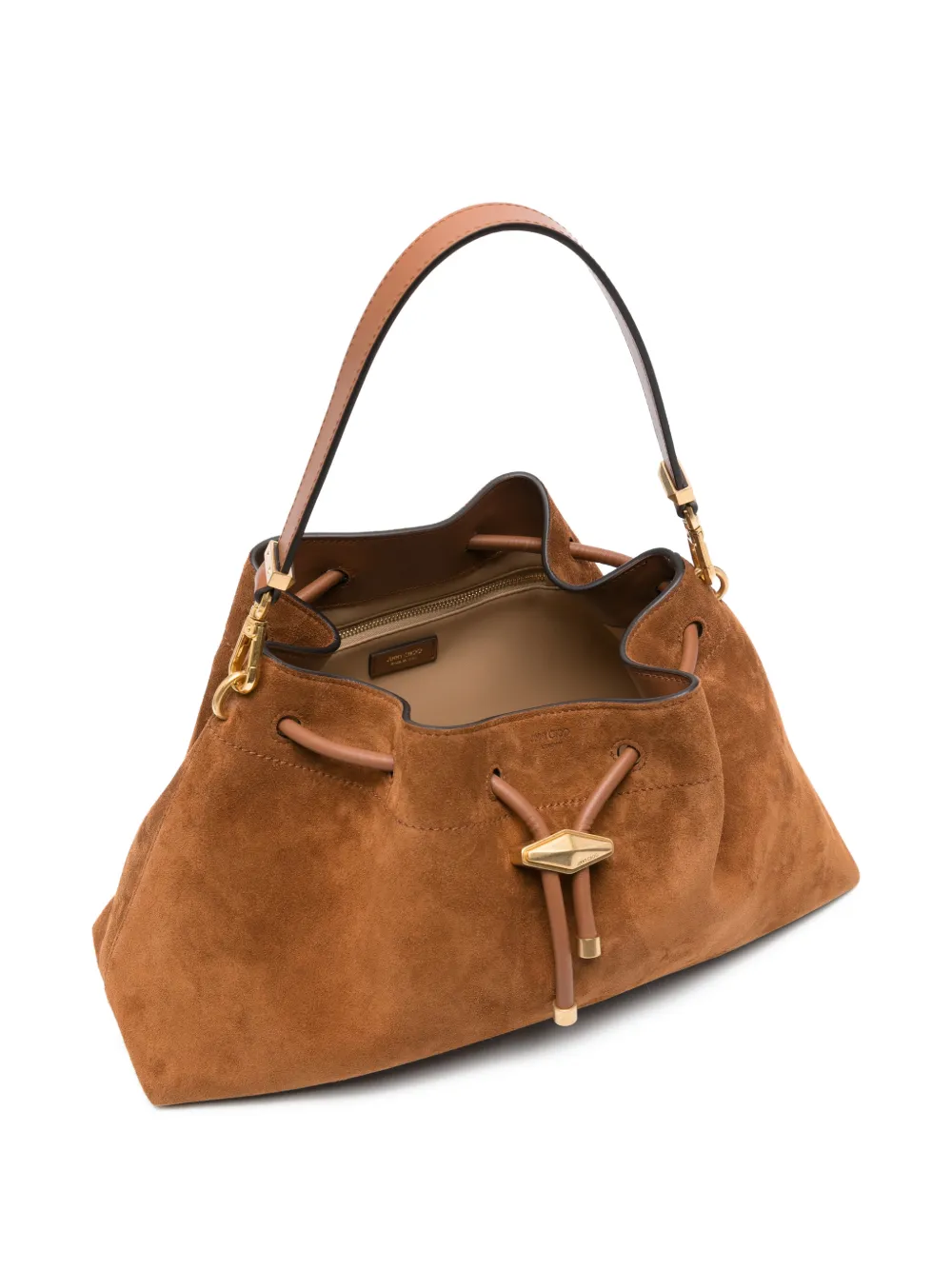 Jimmy Choo Bon suède bucket-tas Bruin