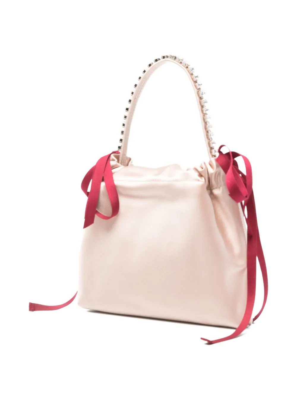 Jimmy Choo Drawstring Crystal-embellisment Top-handle Mini Bag In Pink