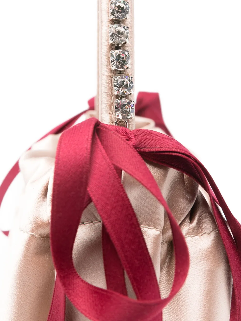 Jimmy Choo Drawstring Crystal-embellisment Top-handle Mini Bag In Pink