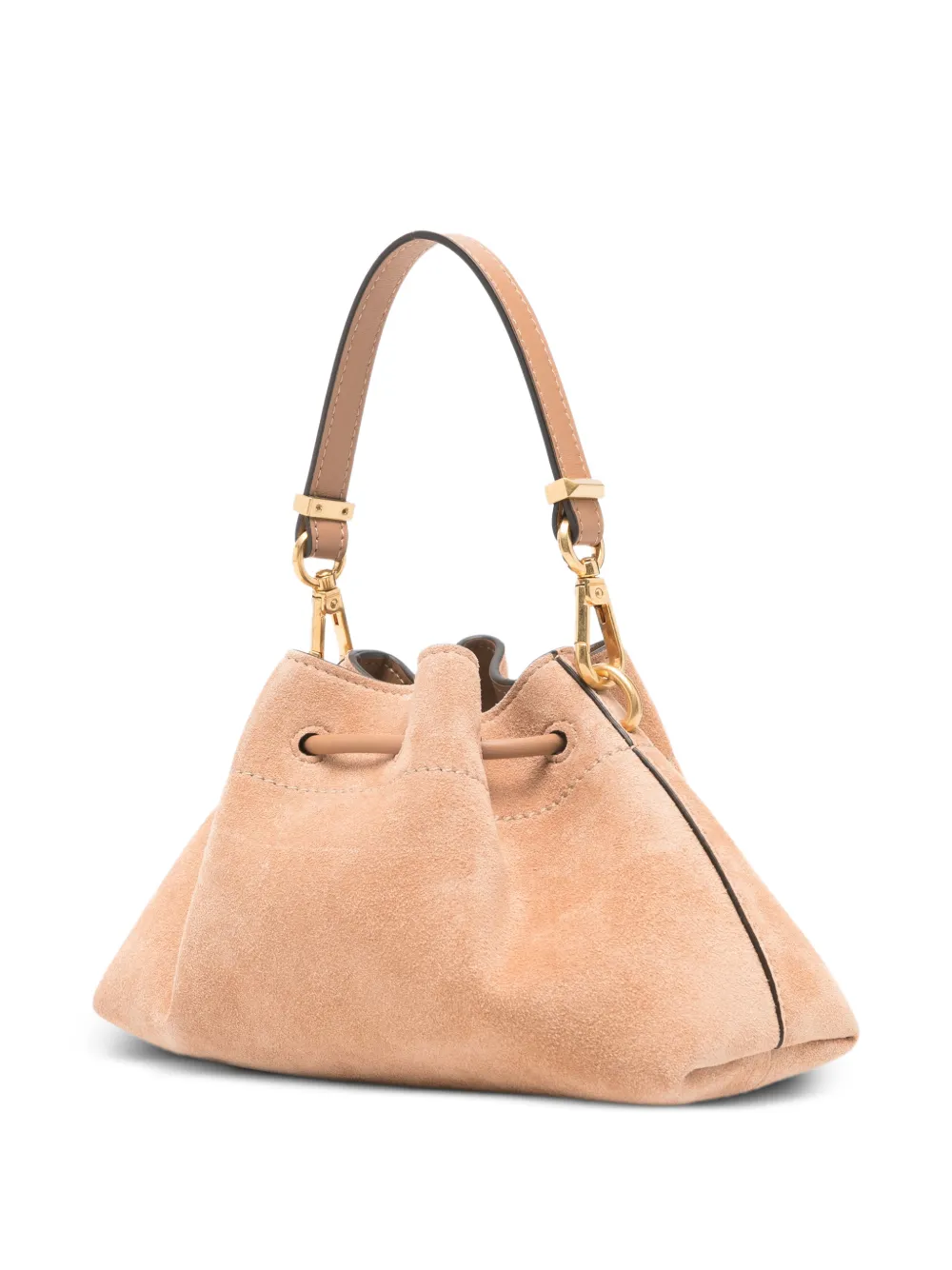 Jimmy Choo Cinch kleine toffee suède schoudertas Beige