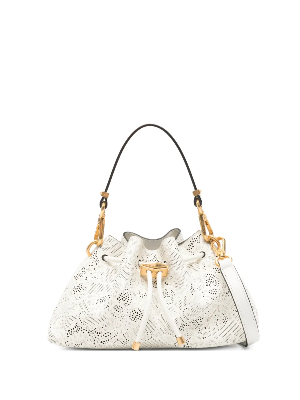 Jimmy Choo small Cinch perforated tote bag | White | Image 1