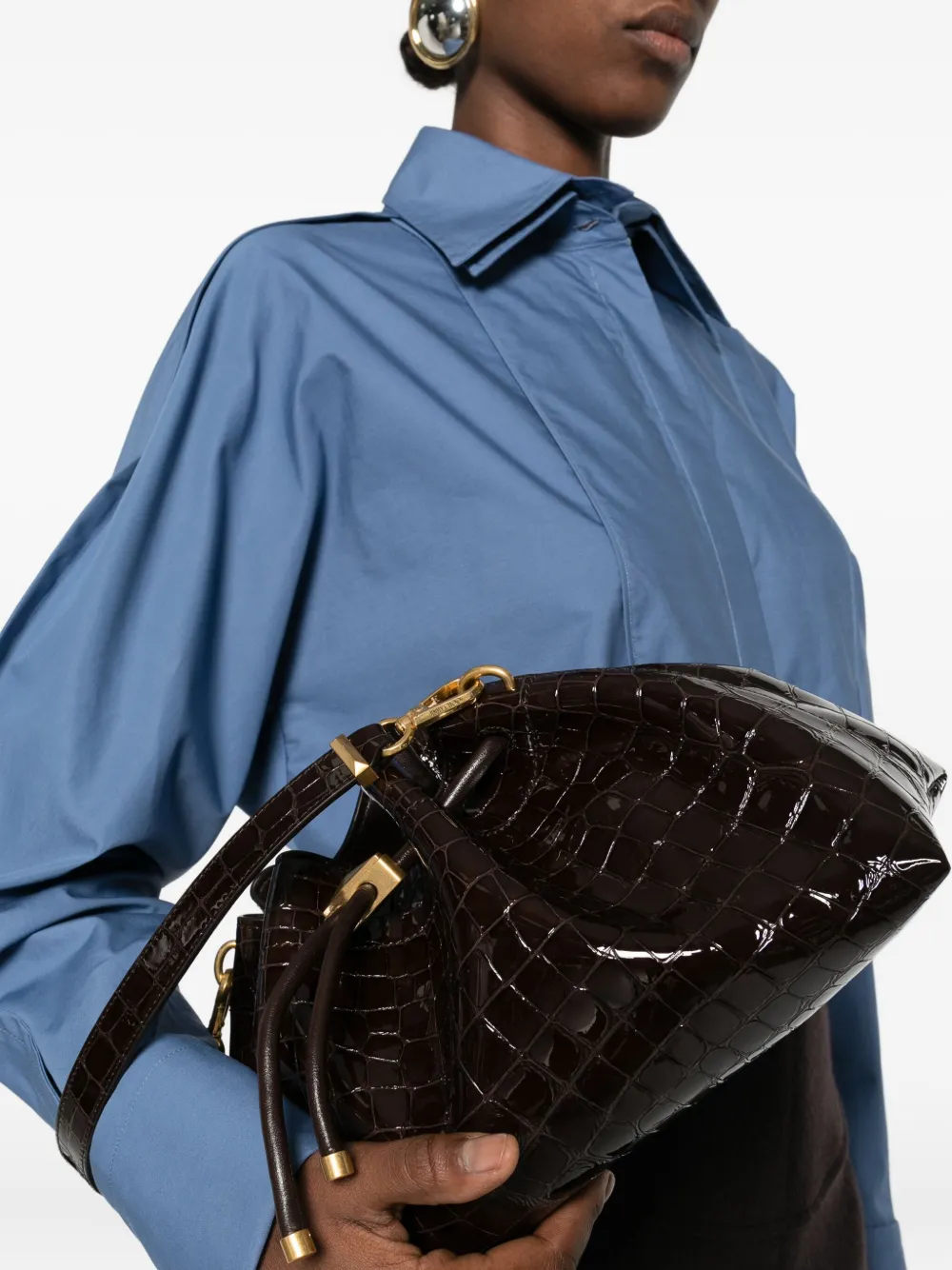 Jimmy Choo Bon Bon croc-effect bucket bag | Image 2