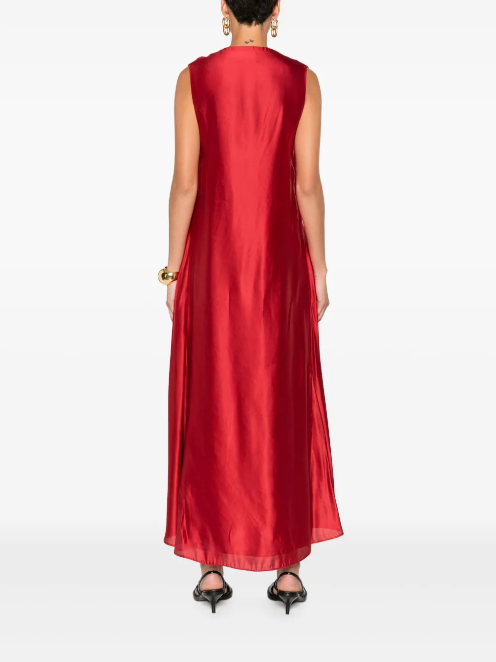 KHAITE Syd jurk met V-hals Rood