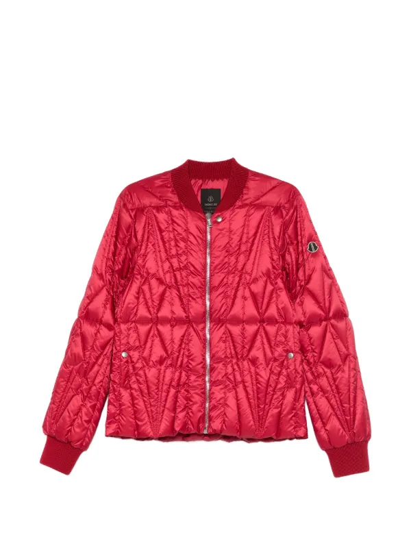 Moncler X Rick Owens Geocamo Flight Quilted Jacket in Red