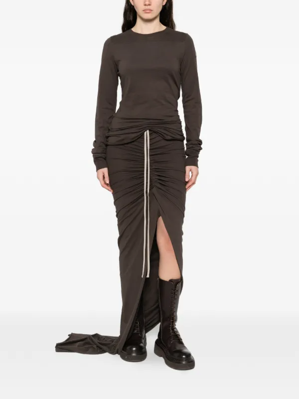 Rick Owens DRKSHDW ドローストリングコクーンスカート　S Moncler x Rick Owens ドローストリング マキシスカート | ブラウン