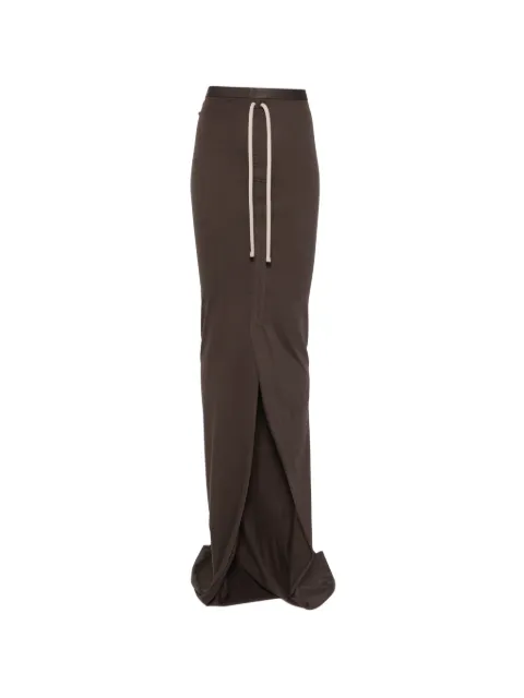 Moncler + Rick Owens drawstring slit maxi skirt