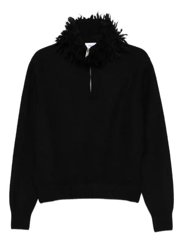 Alexander McQueen Fringed-collar Jumper in Black