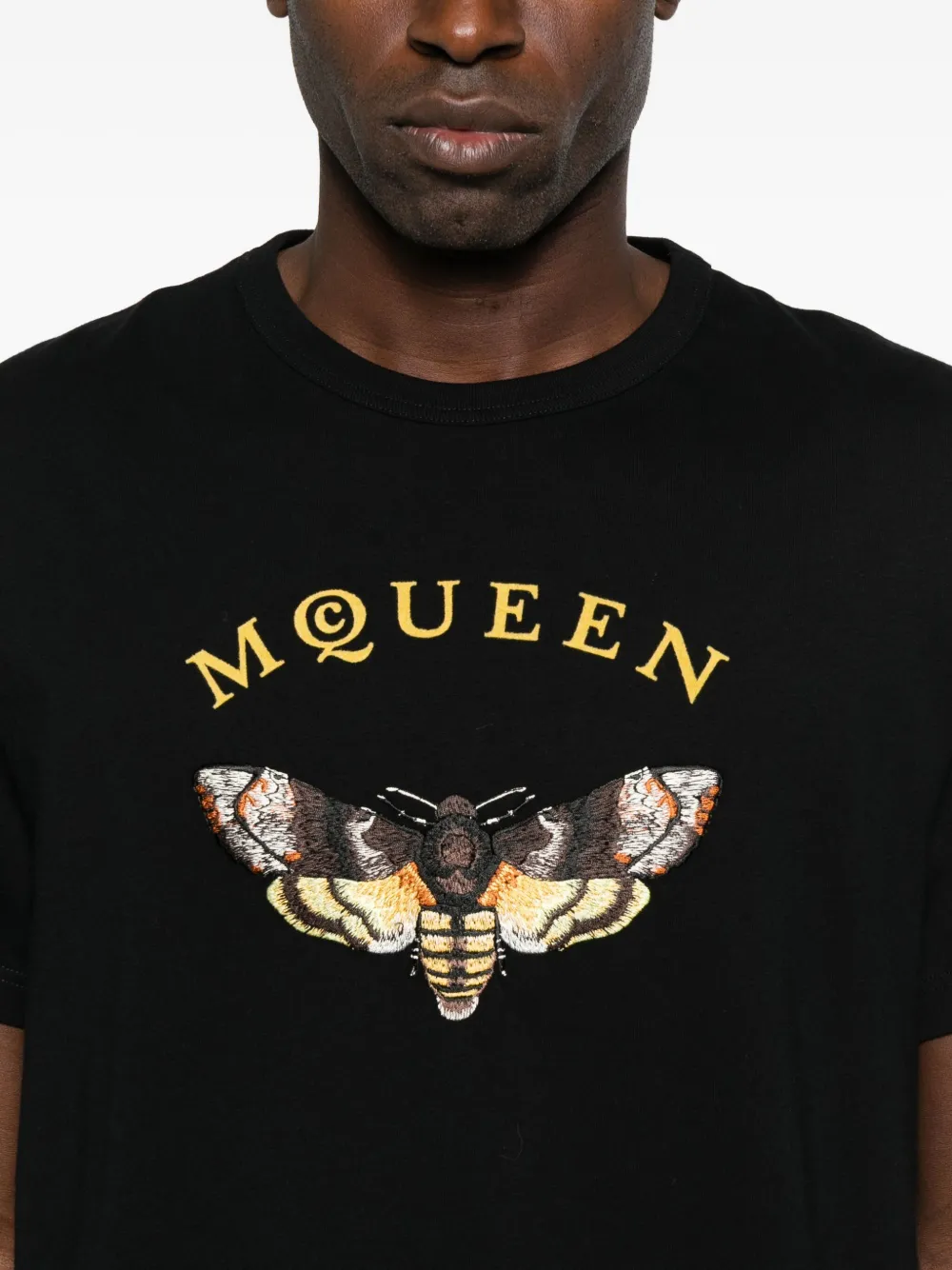 Alexander McQueen T-shirt met geborduurde patroon Zwart