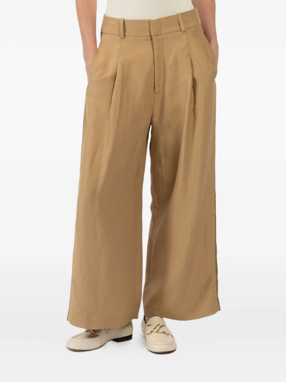 Smythe pleated side-stripe trousers | Neutrals | Image 1