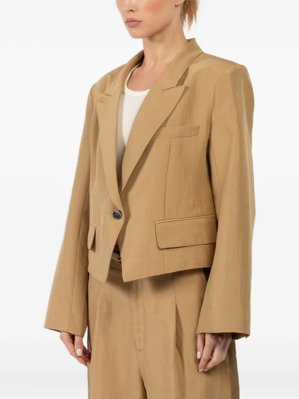 cropped single-button blazer