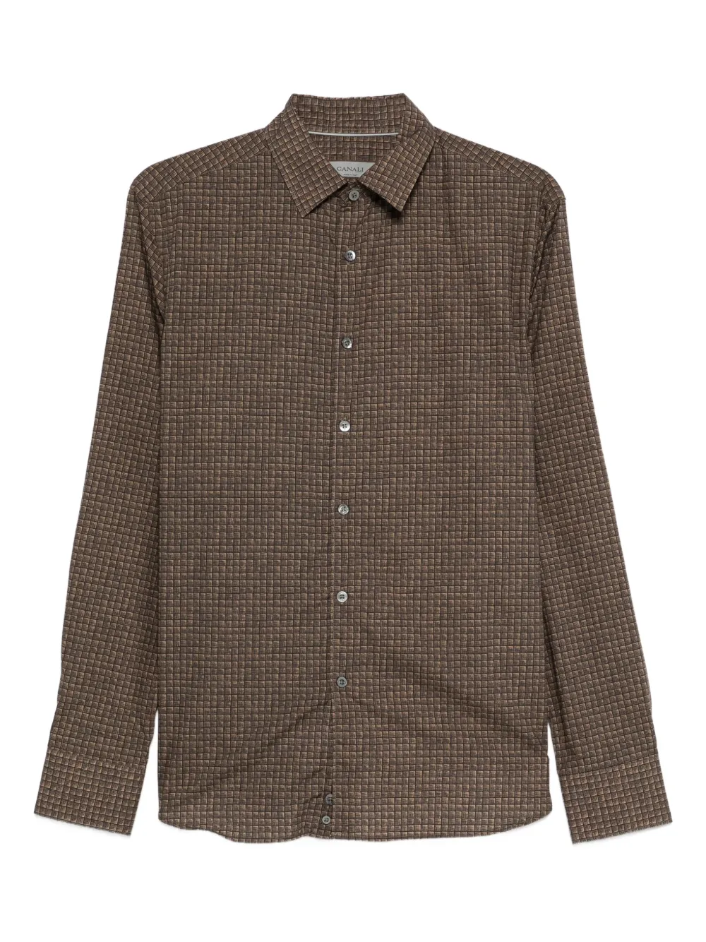 Canali checked shirt - ブラウン Canali checked shirt - ブラウン