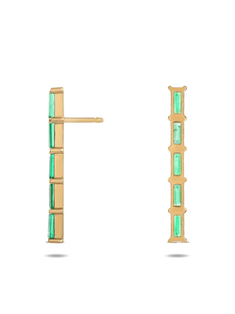 ROSEKEY 18K yellow gold emerald Baguette earrings - Oro