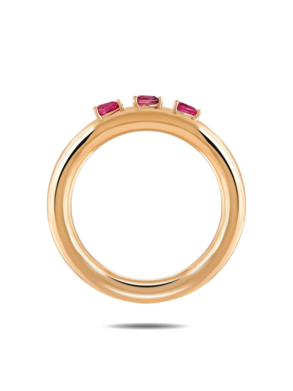  Rosekey 18k Rose Gold Ruby Leaves Ring 