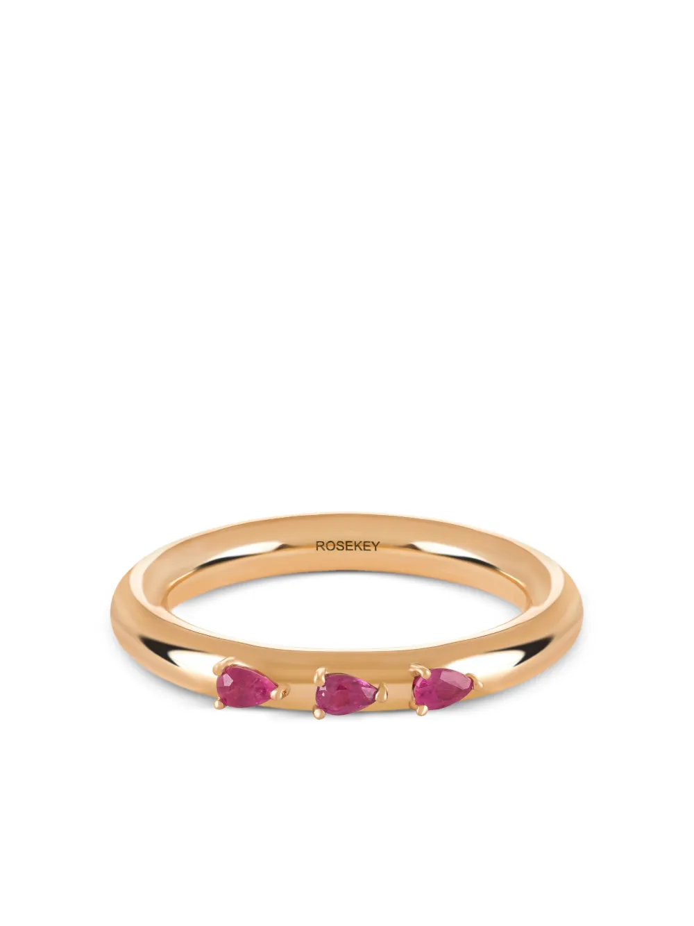 ROSEKEY 18K rose gold ruby Leaves ring - Oro