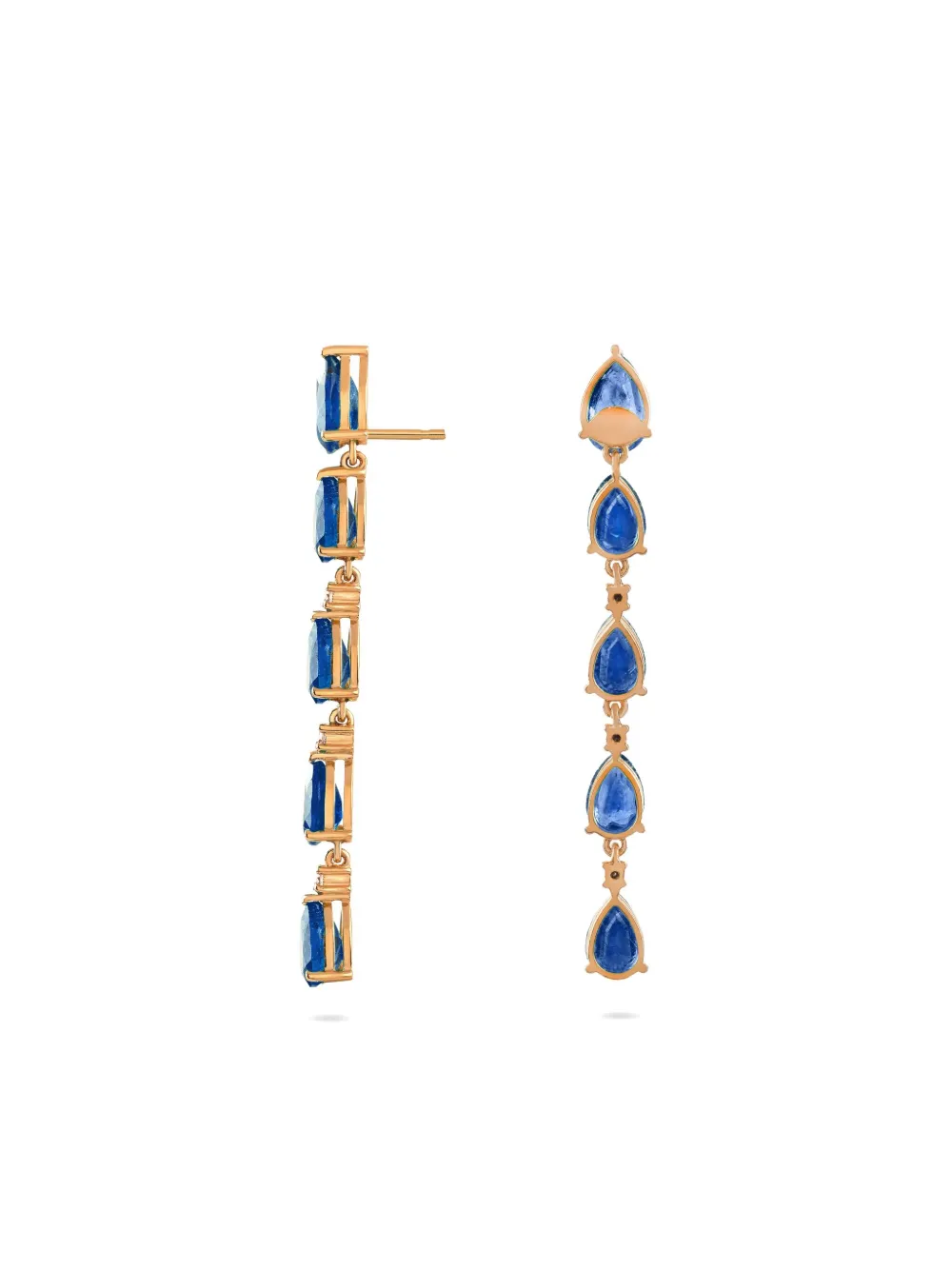  Rosekey 18k Rose Gold Blue Sapphire Willow Earrings 