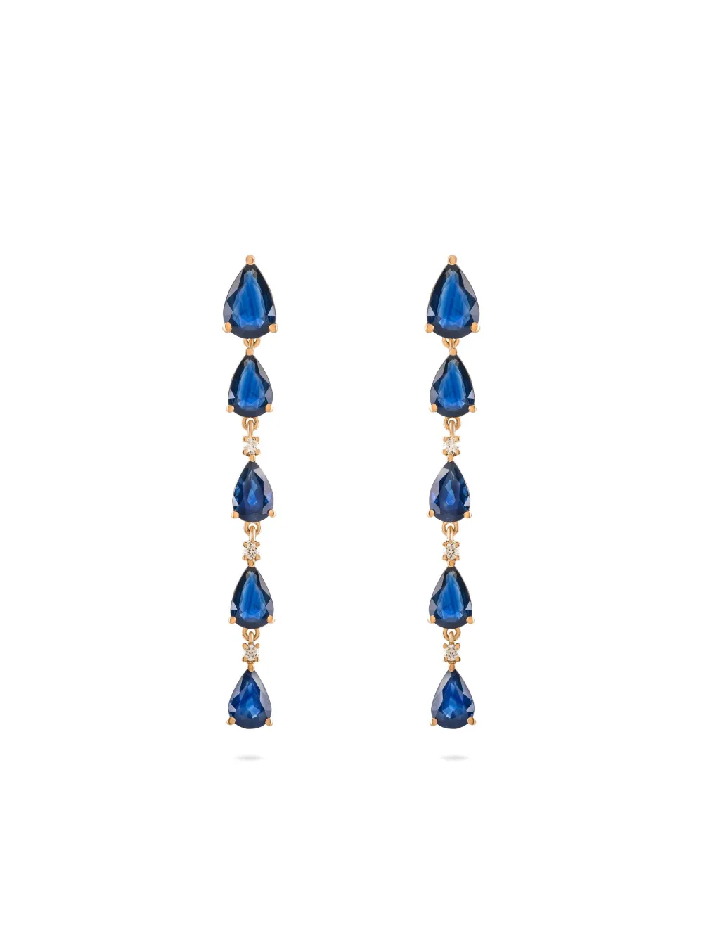 ROSEKEY 18K rose gold blue sapphire Willow earrings - Oro