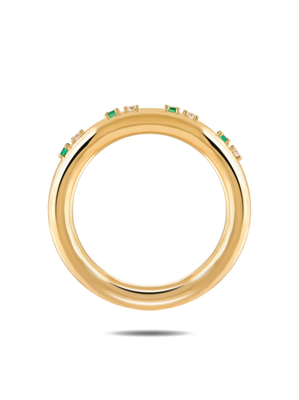  Rosekey 18k Yellow Gold Primrose Emerald And Diamond Ring 