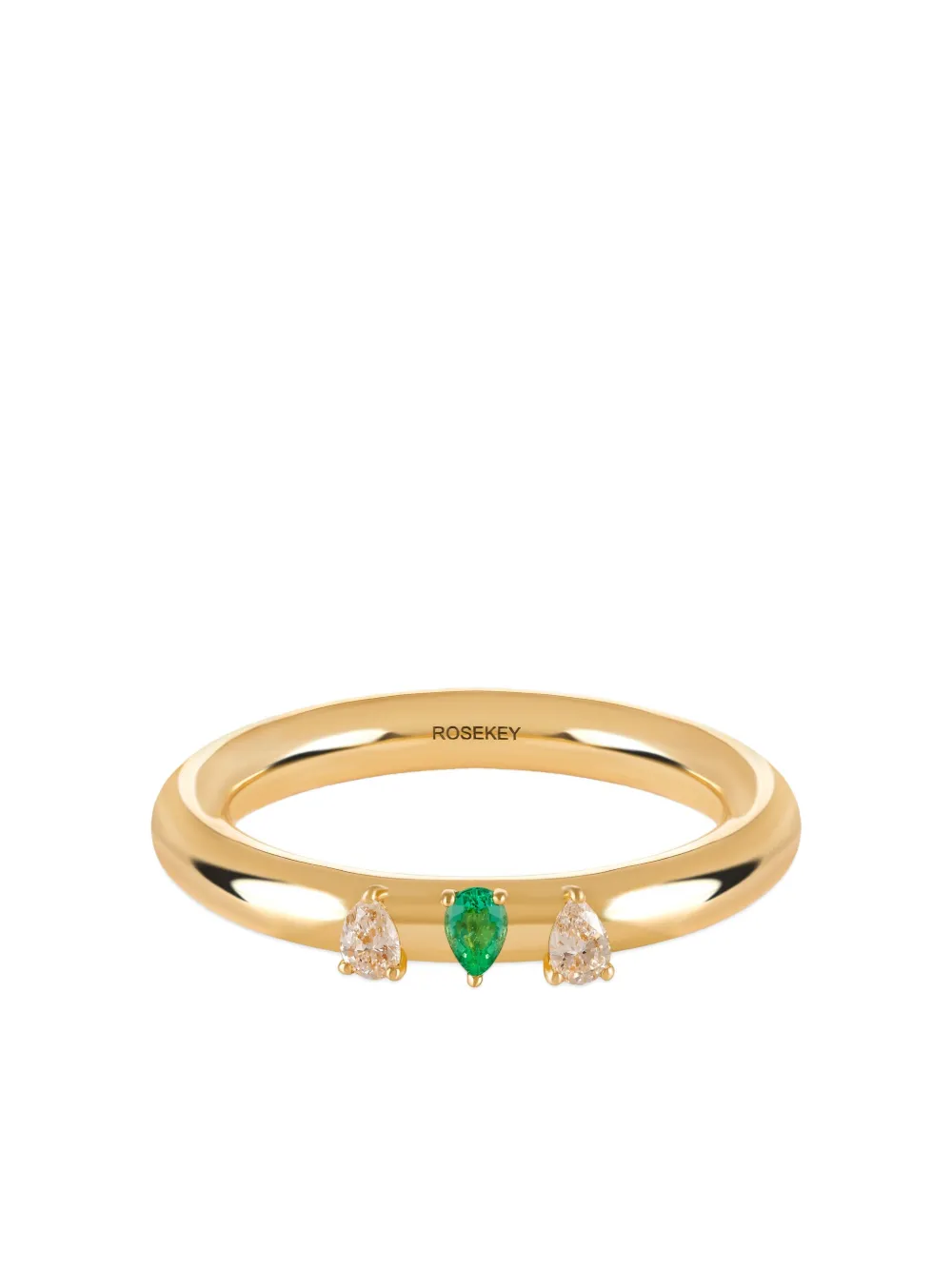 ROSEKEY 18K yellow gold Fairy diamond and emerald ring - Oro