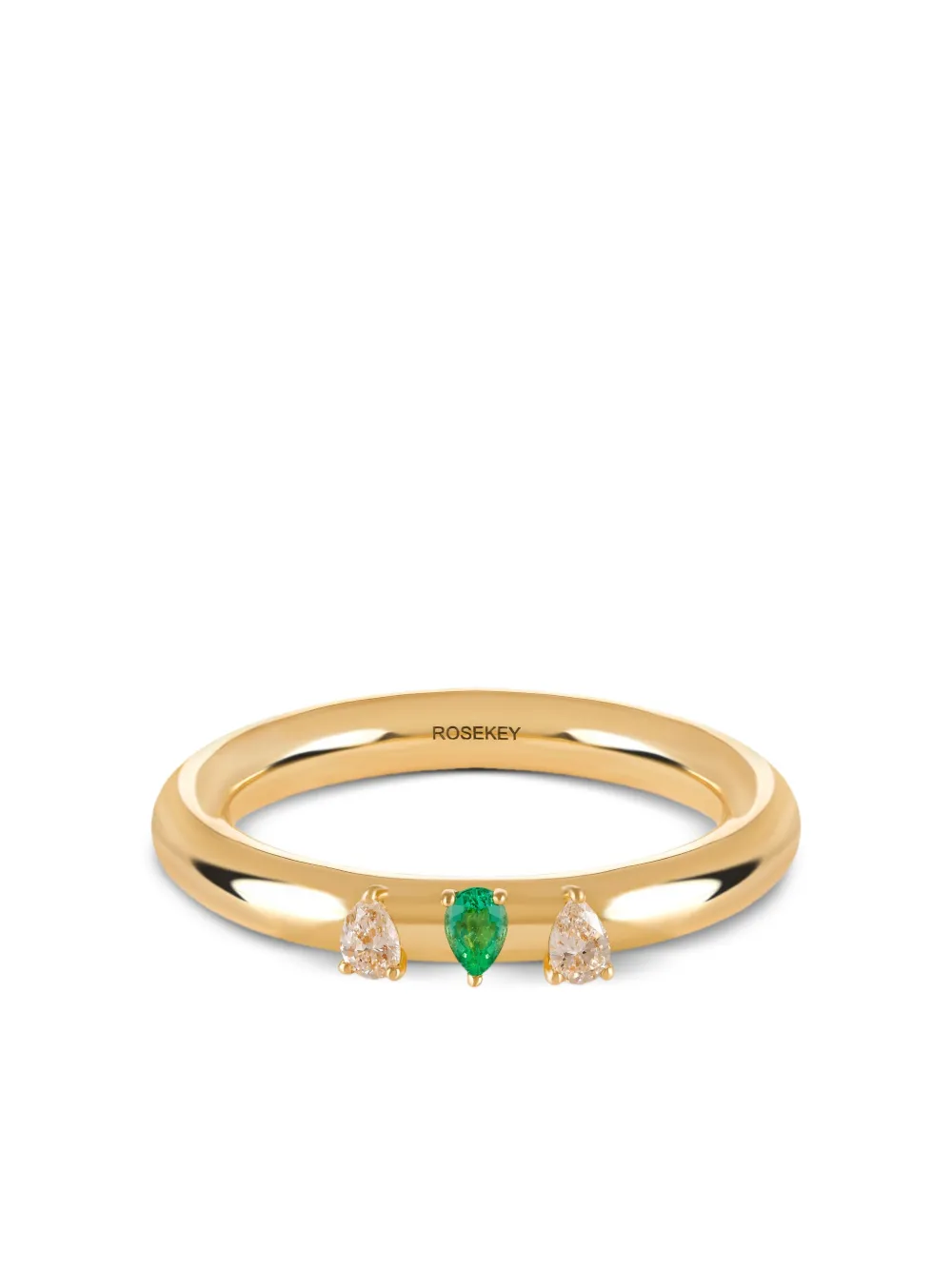 ROSEKEY 18K yellow gold Fairy diamond and emerald ring - Oro